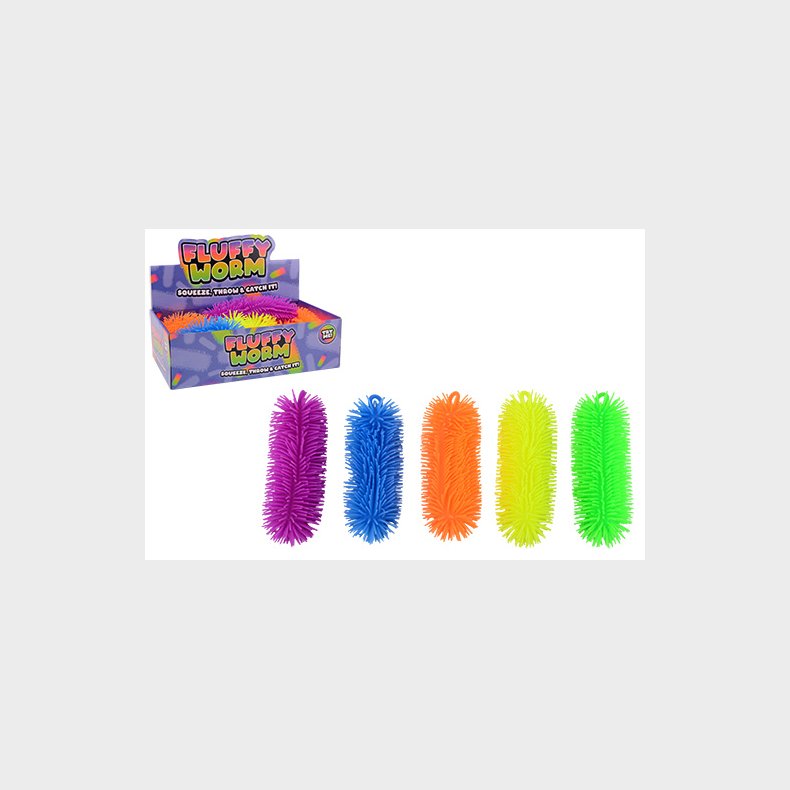 Fluffy worm 23cm in display, 6 assorted (ctn 12 pcs)