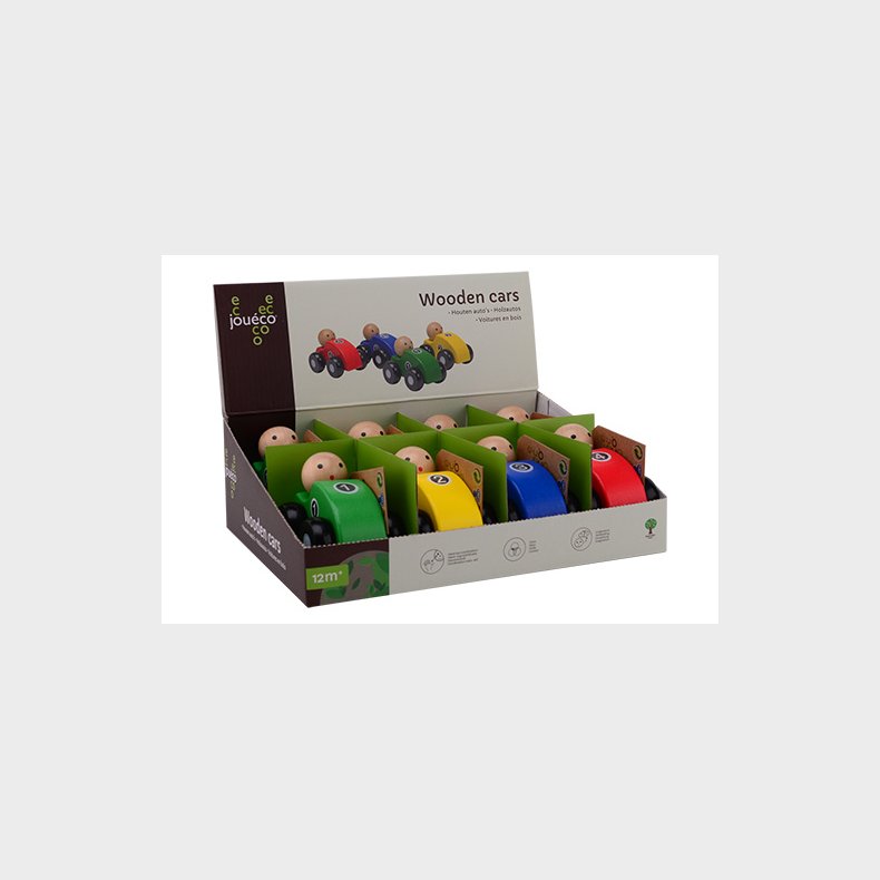 Jou&eacute;co&reg; - Wooden cars 8 ass. in display (ctn 8 pcs)