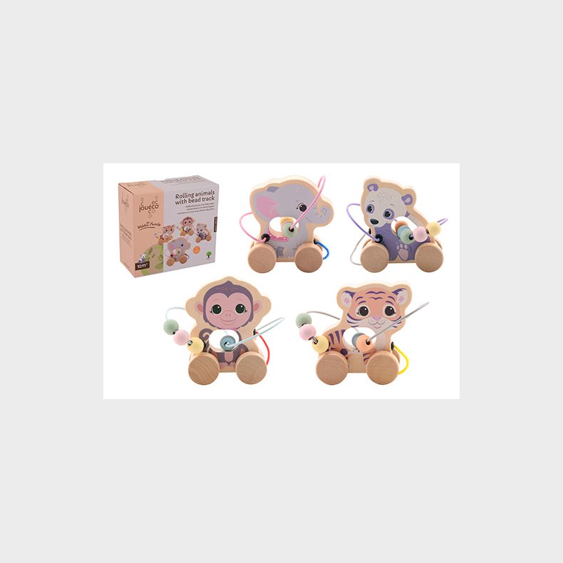 Jou&eacute;co - The Wildies Family Rolling Animal With Bead Track (ctn 8 pcs)