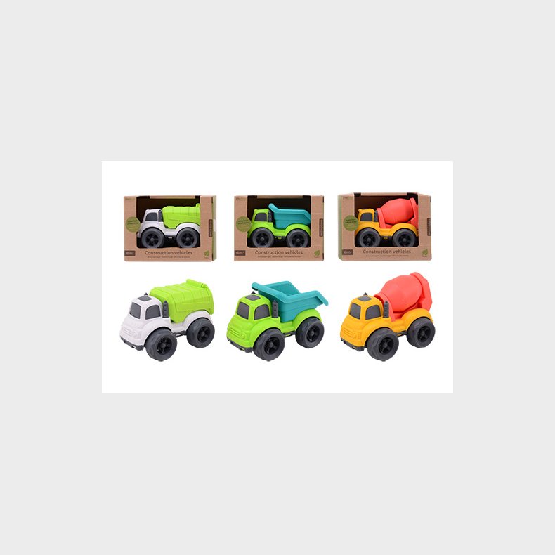 Jou&eacute;co - Construction Vehicles Bio-plastic, 3 asst (ctn 8 pcs)