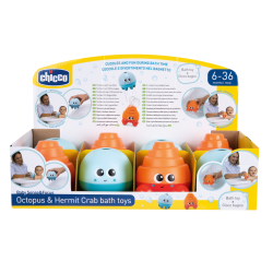 Chicco -Octopus and Hermit Crab baby bath  display box 8 pcs.