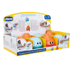 Chicco -Octopus and Hermit Crab baby bath  display box 8 pcs.