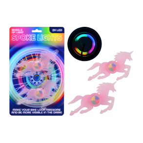 Bike Fun Unicorn Spoke lighting, 2 pieces on card (ctn 12 pcs)