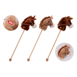 Horse stick with sound, 3 colors assorted (ctn 6 pcs)