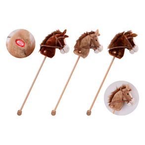 Horse stick with sound, 3 colors assorted (ctn 6 pcs)