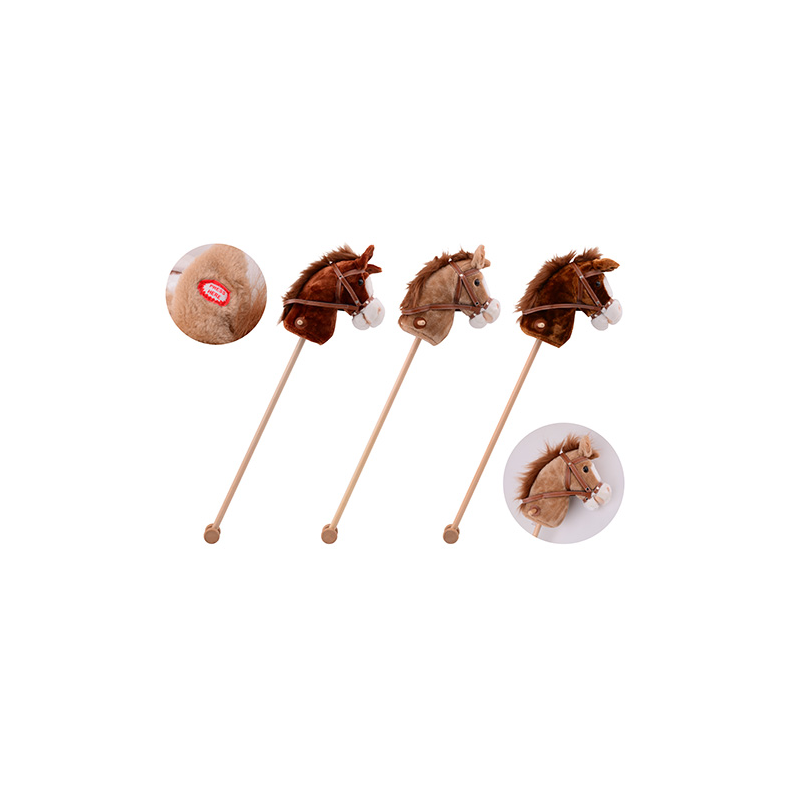 Horse stick with sound, 3 colors assorted (ctn 6 pcs)