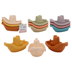Happy World bio plastic bath boats, 3 pieces (ctn 12 pcs)