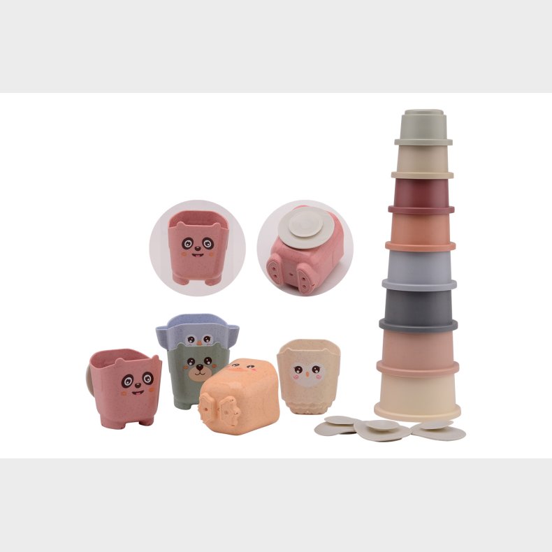 Happy World bio plastic stack of buckets and cups in box (ctn 6 pcs)