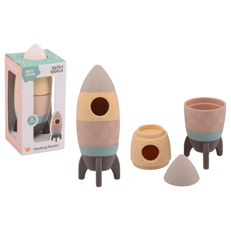Happy World silicone rocket, 5 pieces (ctn 12 pcs)