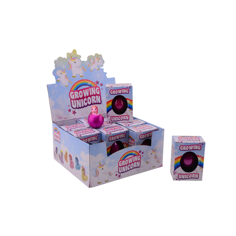 Egg with growing Unicorn in box 4 assorted (ctn 12 pcs)