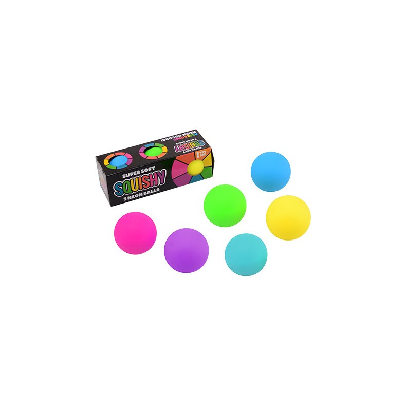 Neon squisze ball 50mm 3 pack(ctn 12 pcs) - (In stock from 11 september)