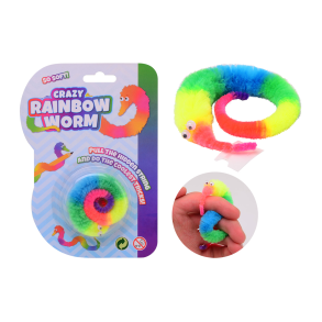 Crazy rainbow worm on card (ctn 24 pcs)