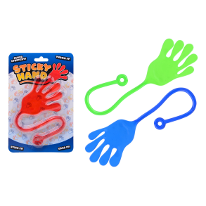 Sticky hand on card, 3 assorted (ctn 24 pcs)