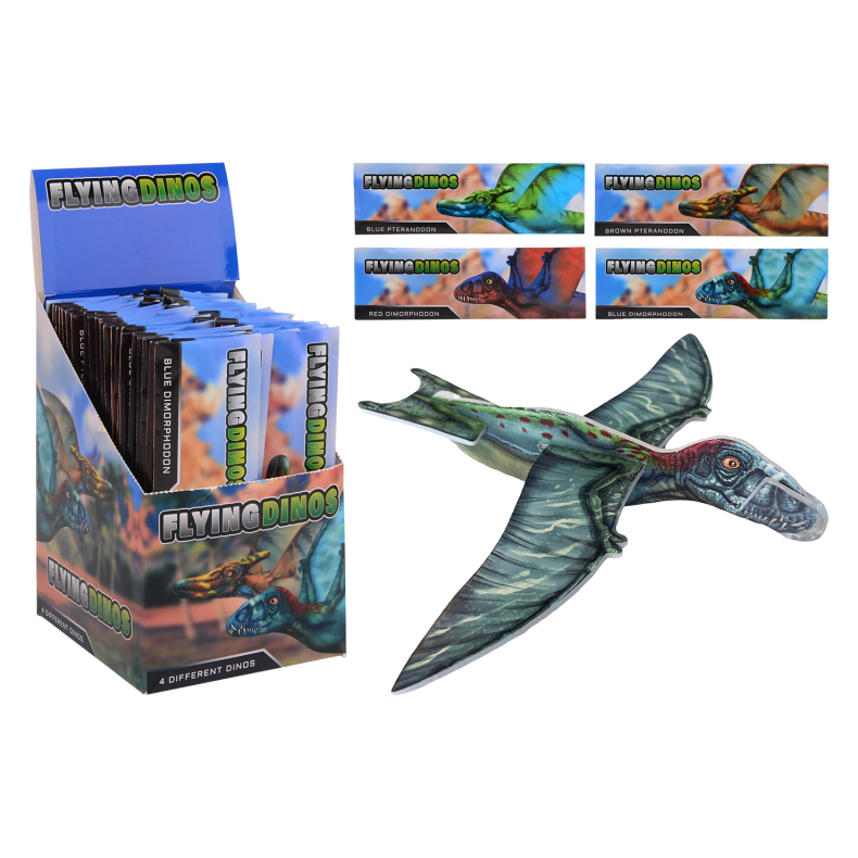 Dinosaur EVA airplanes in display, 4 assorted (ctn 48 pcs)