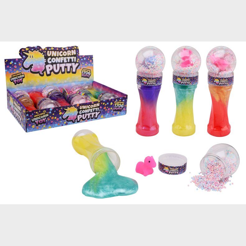 Putty cone with unicorn and foam balls on top (ctn 6pcs)