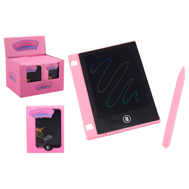 Rainbow unicorn drawing tablet, pocket edition - (36 pcs Display)