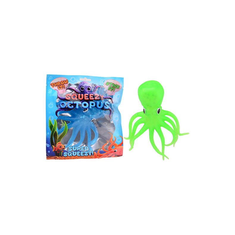 Sticky octopus in foil bag, 3 assorted(ctn 12 pcs) - (In stock from 11 september)
