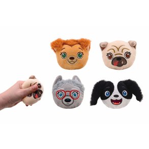 Slow rise plush squeez dogs, 4 ass. 8 in a display
