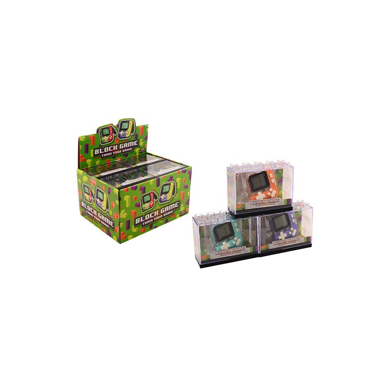 Block game console in display, 3 assorted, 12 in a display