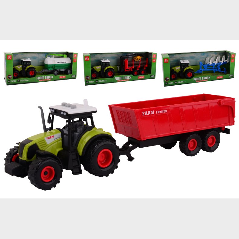 Junior Farming tractor playset with friction, light and sound (ctn 4 pcs)
