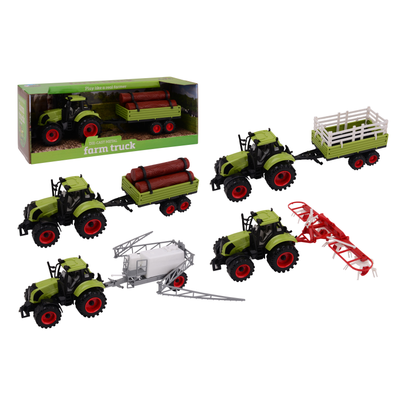 Junior Farming tractor playset medium 4 assorted (ctn 12 pcs)