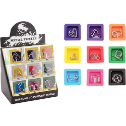 Metal puzzle exercise your mind 9 assorted in display (ctn 36 pcs)