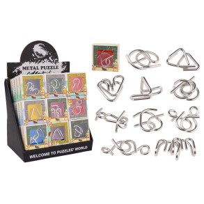 Metal puzzle exercise your mind 9 assorted in display (ctn 36 pcs)