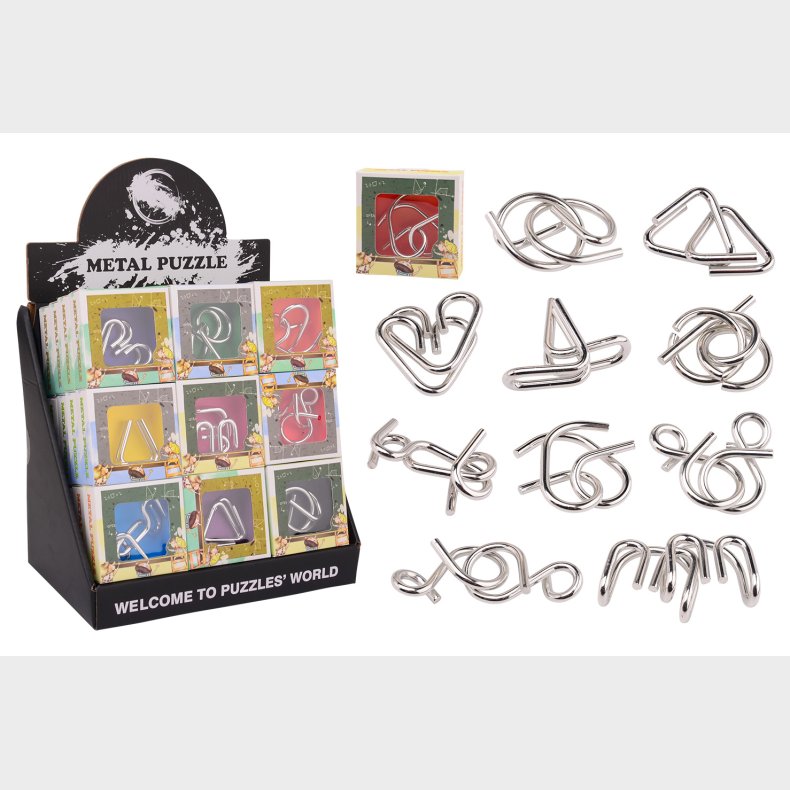 Metal puzzle exercise your mind 9 assorted in display (ctn 36 pcs)
