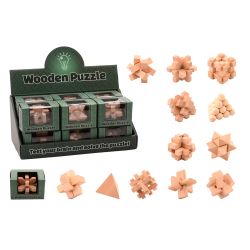 Wooden puzzle exercise your mind 12 assorted in display (ctn 12 pcs)