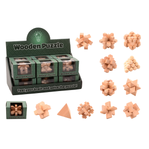 Wooden puzzle exercise your mind 12 assorted in display (ctn 12 pcs)
