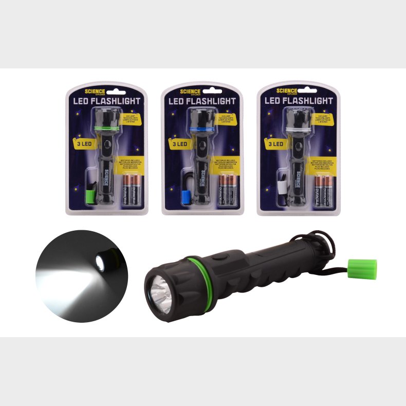 Science Explorer flashlight on blistercard with Duracell batteries (ctn 12 pcs)