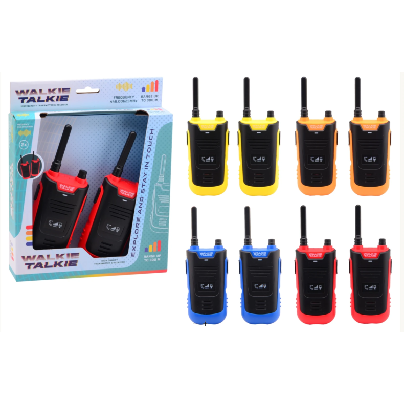 Walkie Talkie 300 meter range, 4 ass., 8 in a master