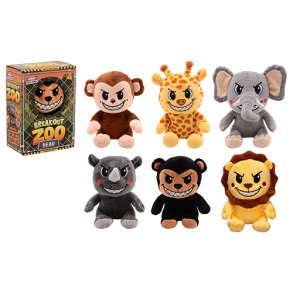 BREAK OUT ZOO Plush animals XL in box, 6 assorted, 6 pcs in a master