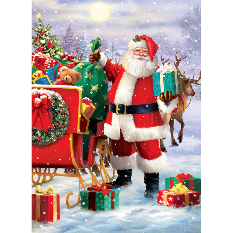 Santa with Sled by Simon Tread Smart Cut 1000 pcs (ctn 6 pcs)