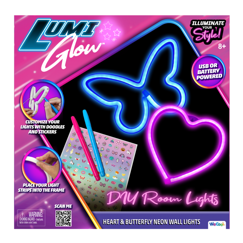 ILY - Heart and butterfly neon wall light (ctn 4 pcs)