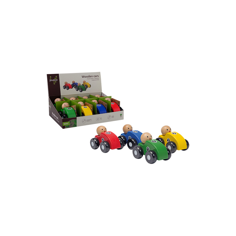 Jou&eacute;co&reg; - Wooden cars 8 ass. in display (ctn 8 pcs)