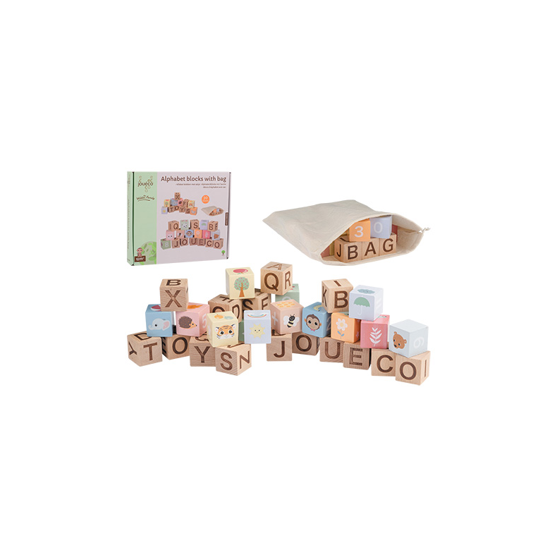 Jouco - The Wildies Family Alphabet blocks with bag (ctn 6 pcs)