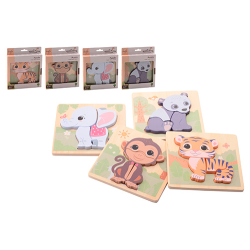 Jou&eacute;co&reg; - The Wildies Family puzzle 4 assorted (ctn 12 pcs)
