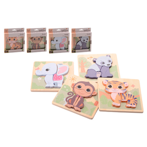Jou&eacute;co&reg; - The Wildies Family puzzle 4 assorted (ctn 12 pcs)
