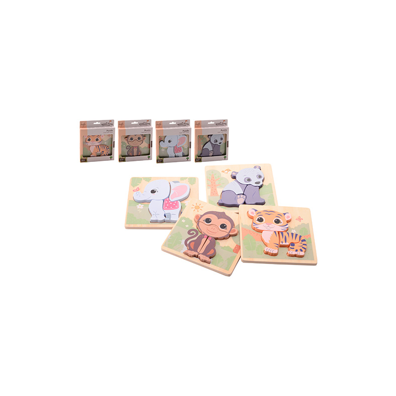 Jouco - The Wildies Family puzzle 4 assorted (ctn 12 pcs)