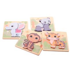 Jou&eacute;co&reg; - The Wildies Family puzzle 4 assorted (ctn 12 pcs)