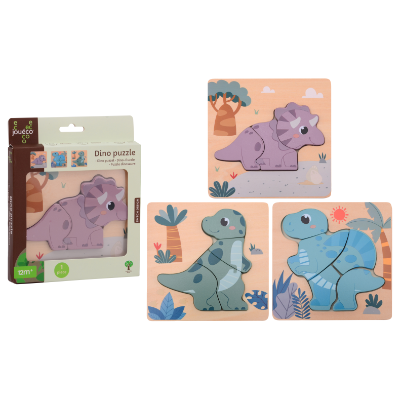 Jouco - Dino puzzle, 3 assorted