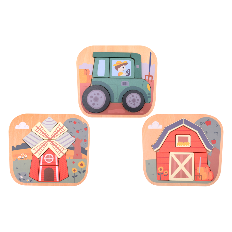 Jou&eacute;co&reg; - Farm puzzle 3 assorted