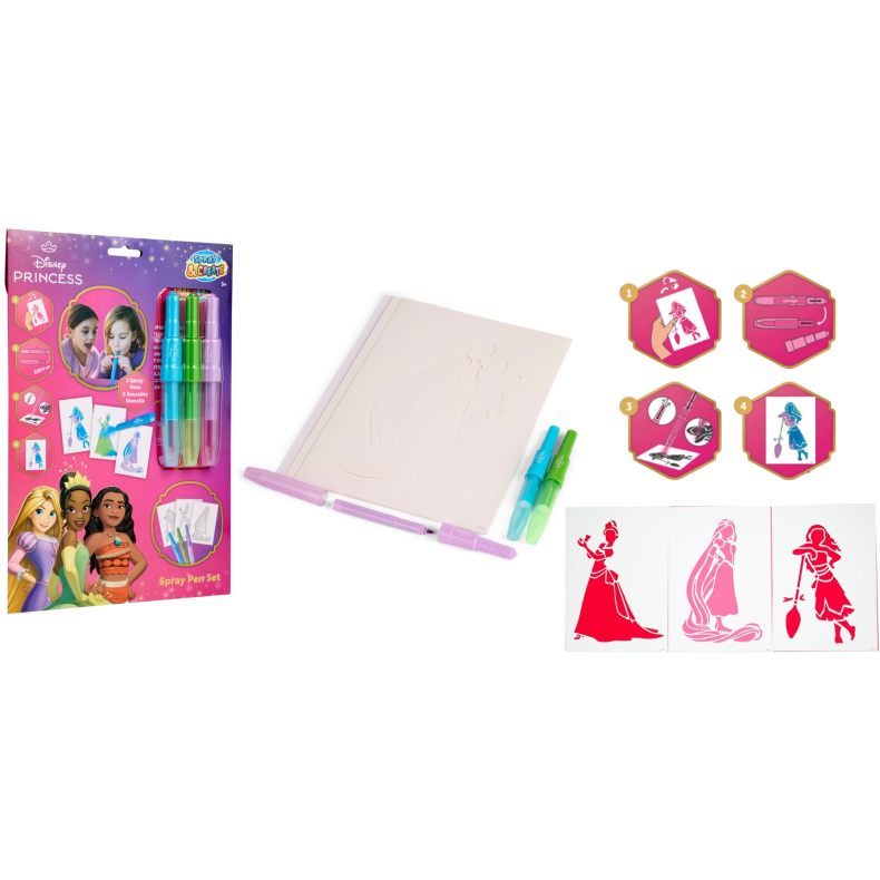 Disney Princess Spray Pen Set in A4 Envelope (ctn 12 pcs)