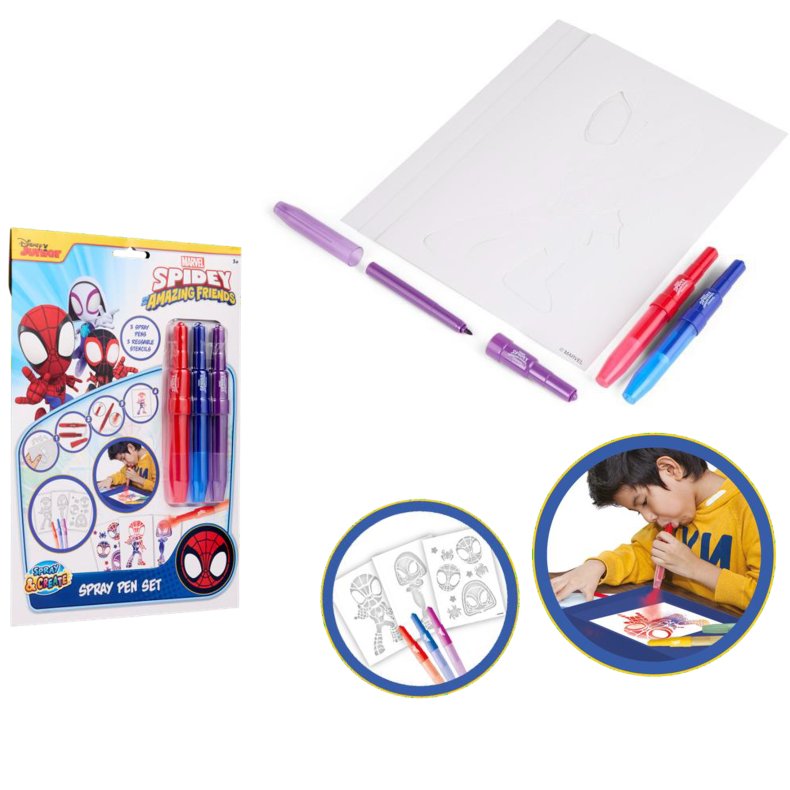 Spidey Spray Pen Set in A4 Envelope (ctn 12 pcs)